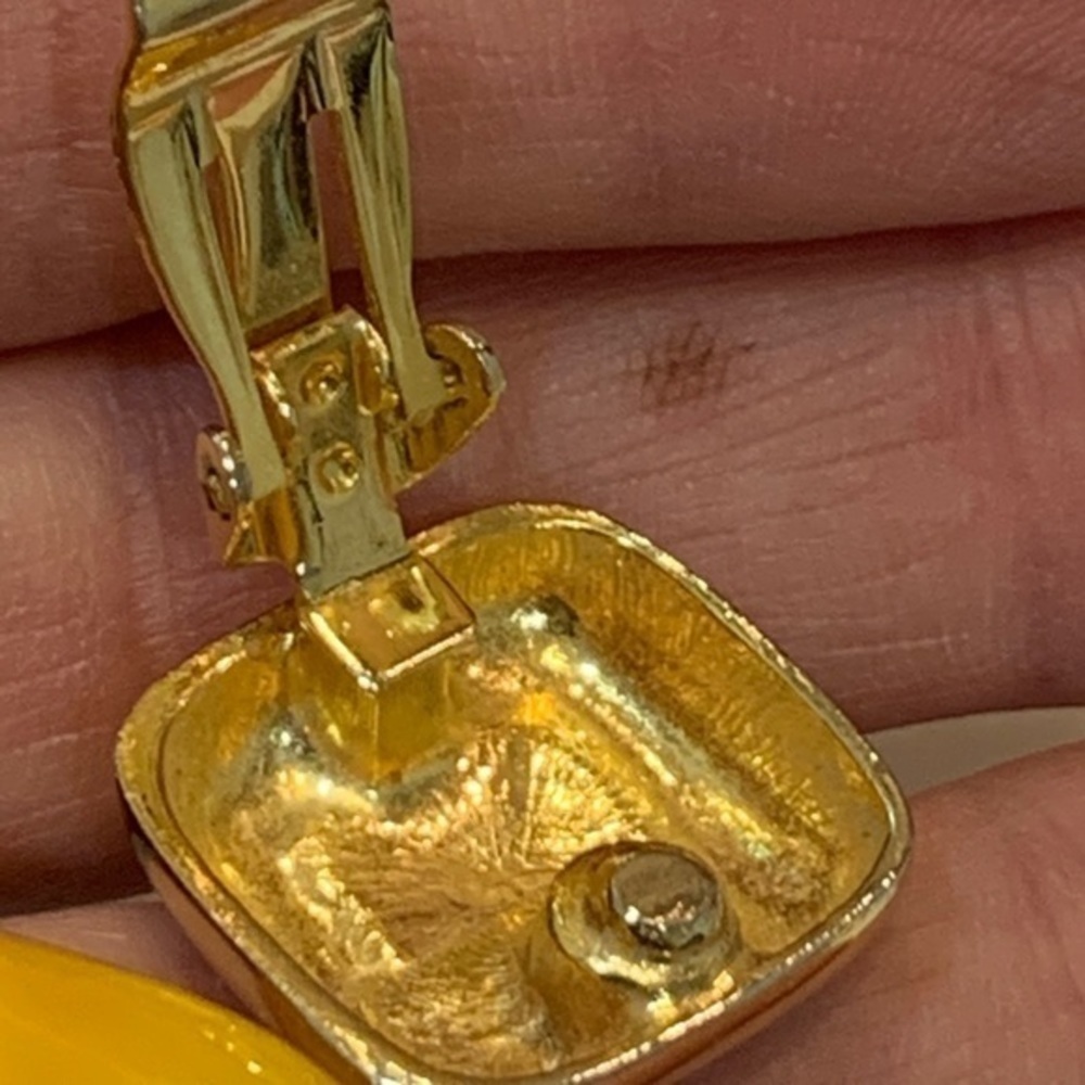 💐5/25 clip on elegant enamel maroon swirl gold - Picture 6 of 8